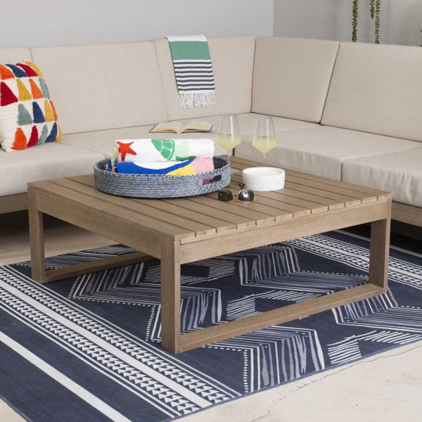 Joss & Main Gavina Outdoor Solid Eucalyptus Wood Coffee Table & Reviews
